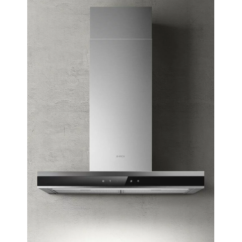 Elica Adele 90/SS 90厘米 1000m³/h 煙囪式抽油煙機 (不鏽鋼, 黑玻璃)